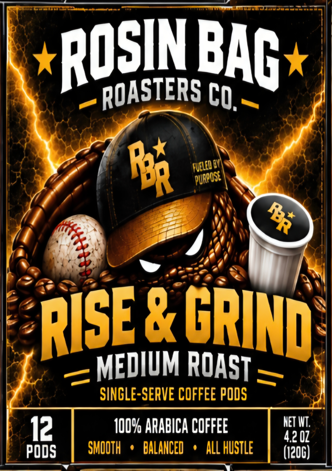 Rise & Grind Single-Serve Coffee Pods Front Panel
